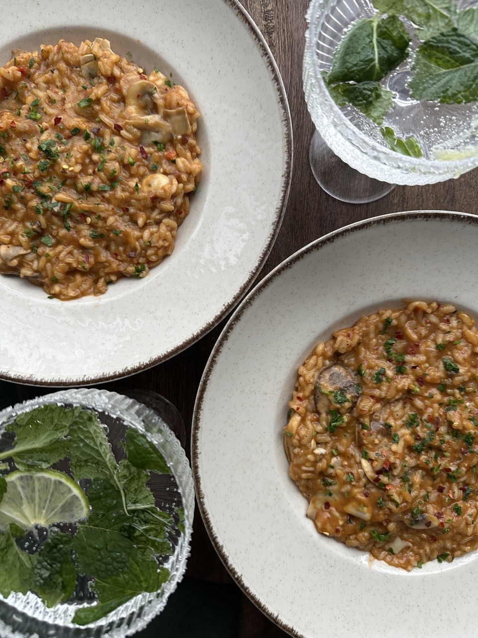 Rich, creamy, and packed with mushrooms, this risotto is perfect for two generous servings. Double the ingredients if you want to serve four.